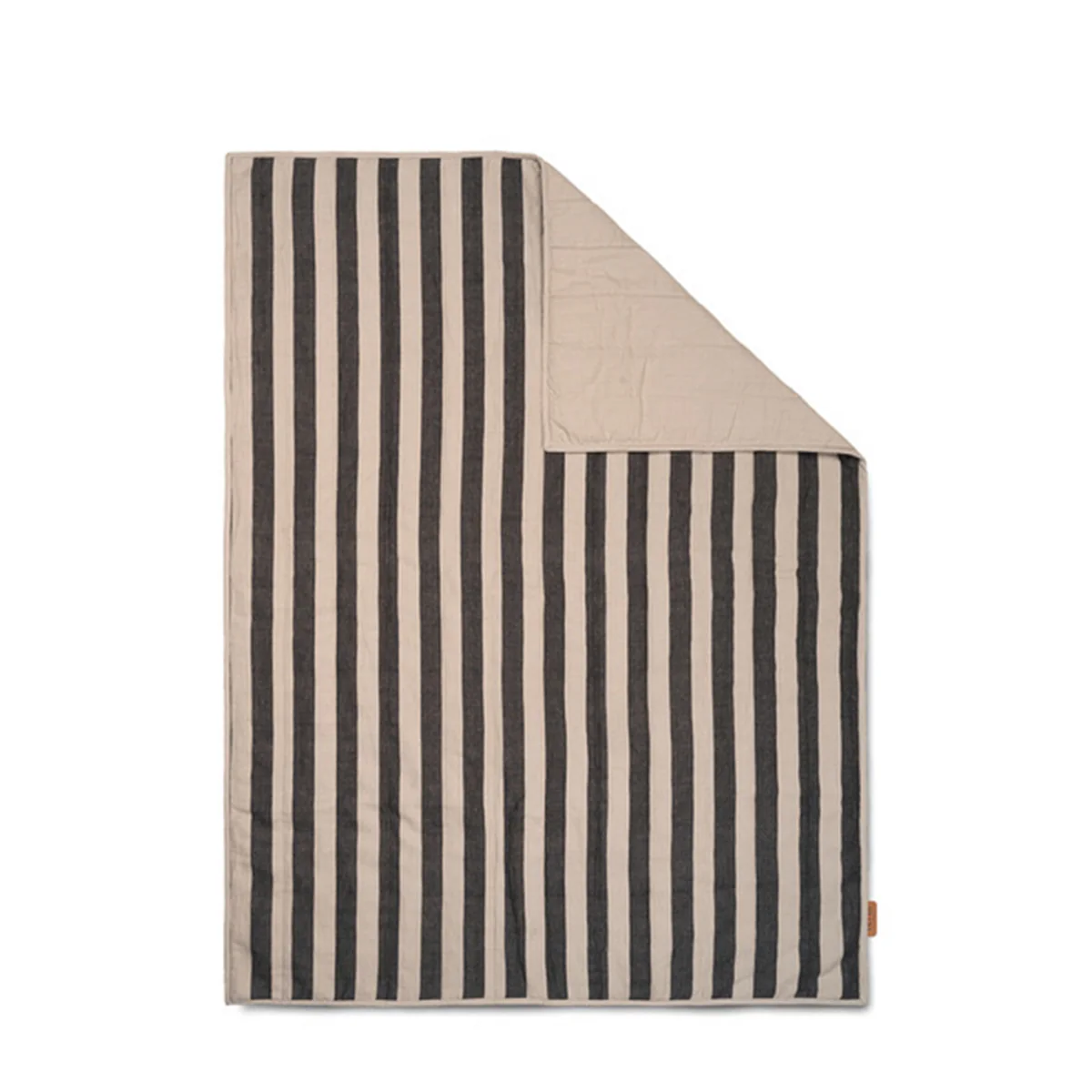 Ferm Living - Grand Decke, 120 x 170 cm, sand / schwarz