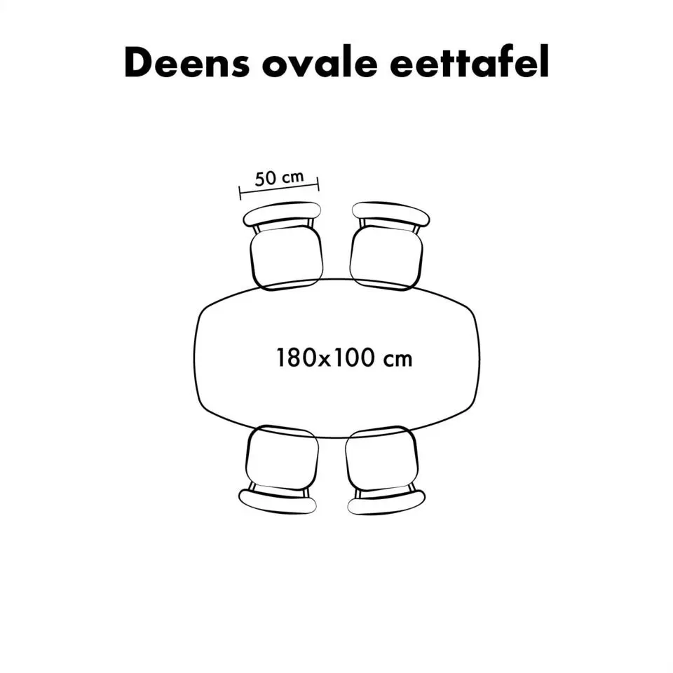 Lewis & Loft Eettafel Luna �?Deens ovaal �?180x100 cm �?Naturel