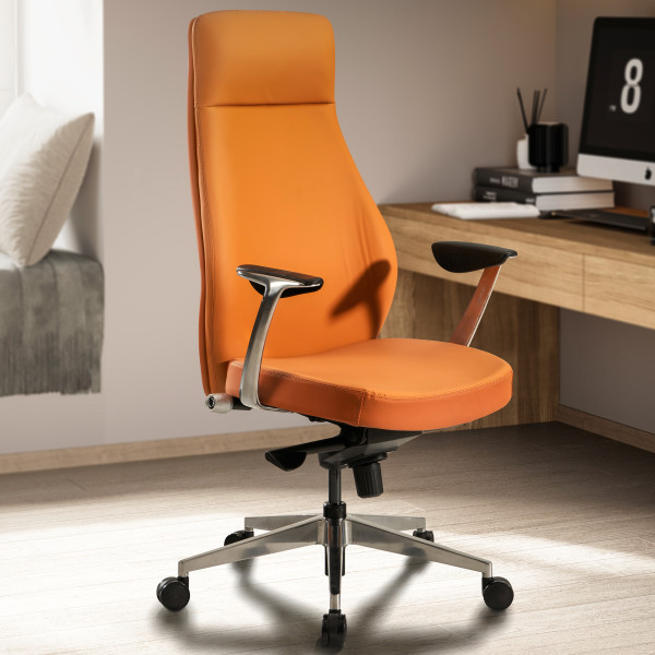 FineBuy ergonomiczne krzesło obrotowe karmelowe