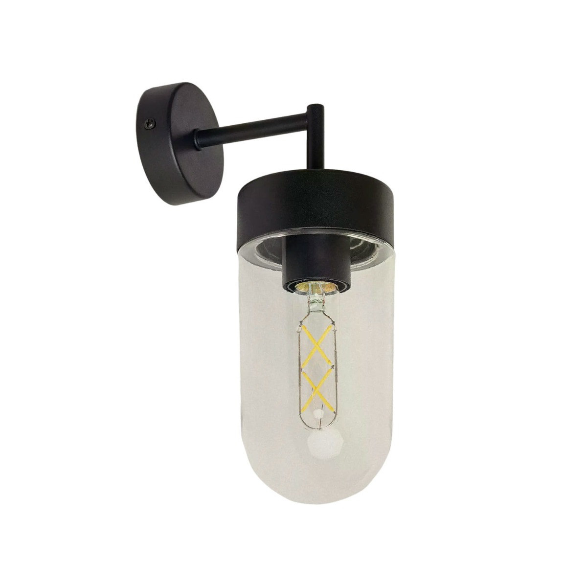 Kinkiet zewnętrznyczarno-przezroczysty Luca 1xE27x40W IP44 Abruzzo