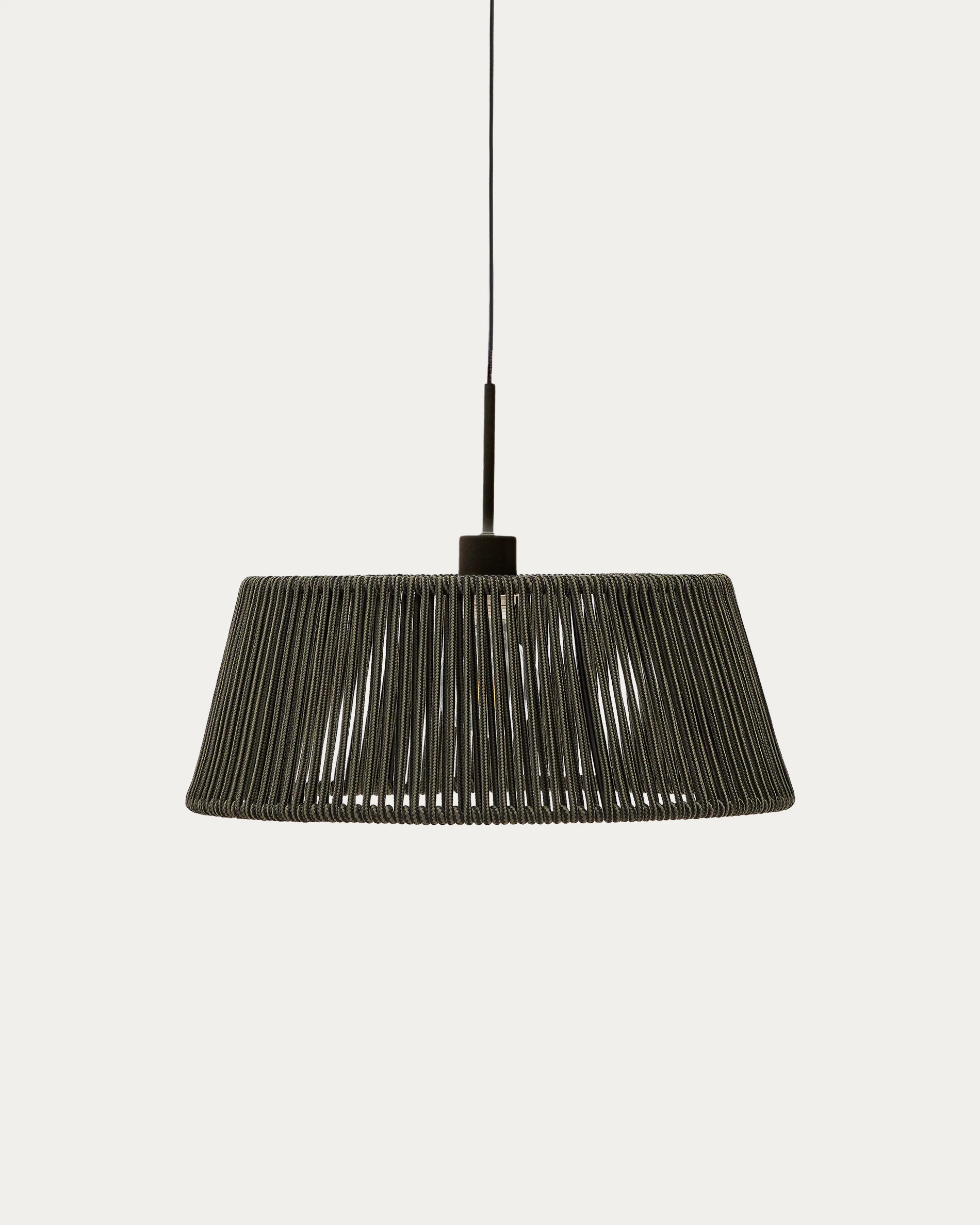 Aldet ceiling lampshade in black and green mottled rope cord Ø46cm