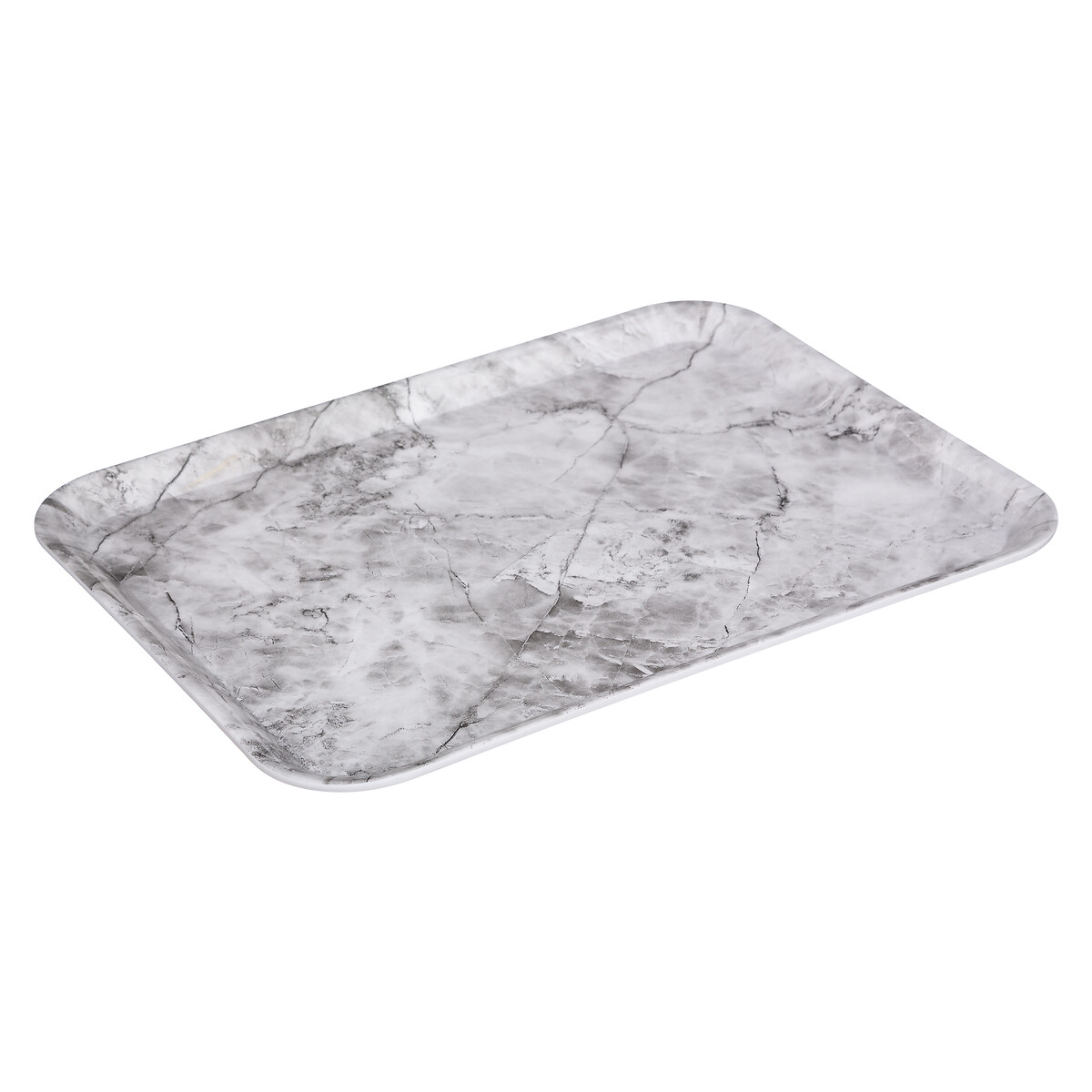 Tabuleiro melamina mármore branco 33x43cm