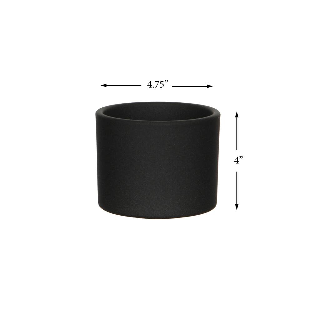 CANVAS Miro Indoor Ceramic Round Planter, Waterproof, Assorted Sizes, Dark Grey