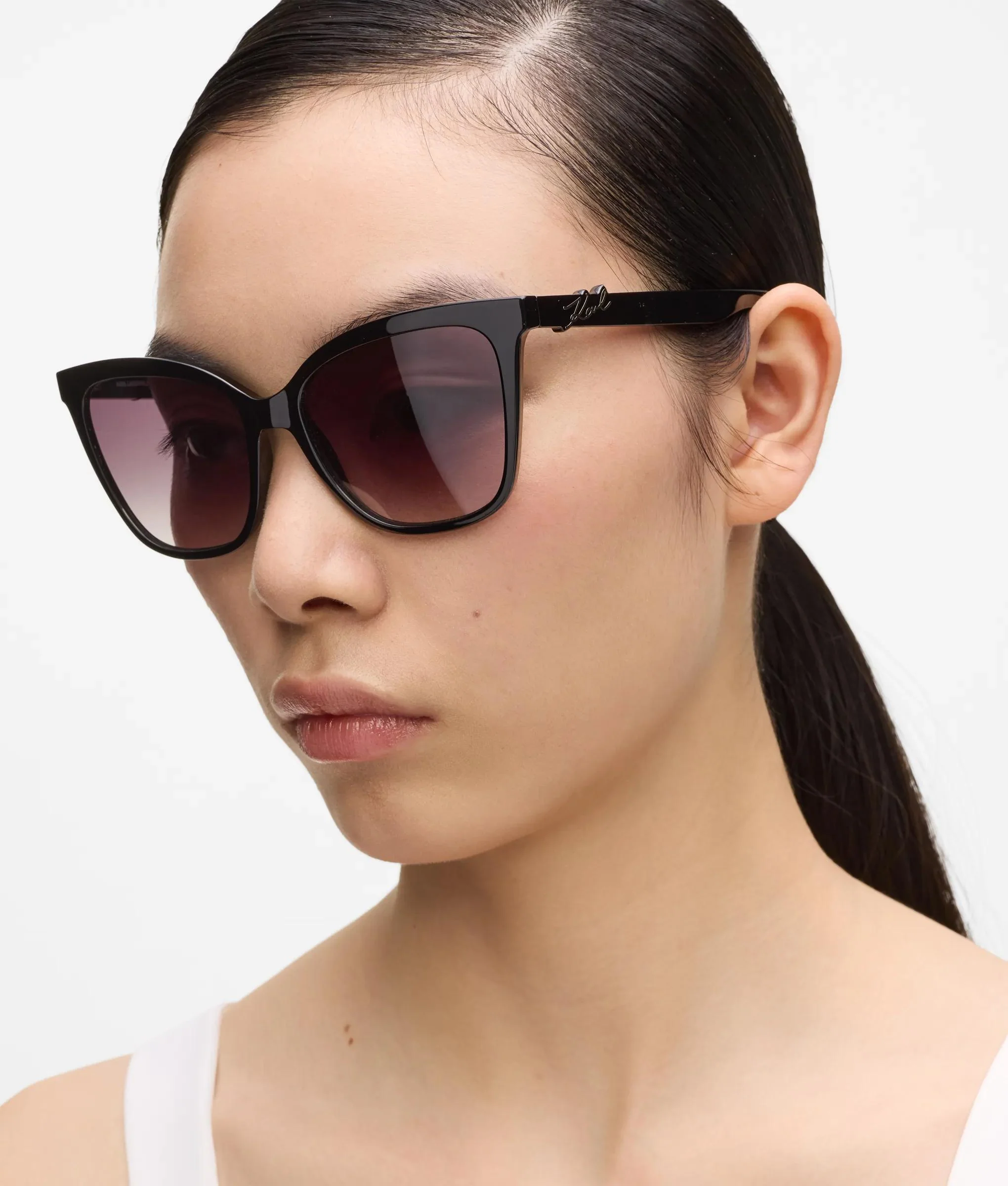 Lunettes de soleil rectangulaires fines Signature