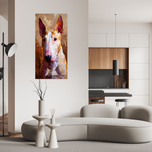 Naklejka samoprzylepna Feeby Bulterier Pies Zwierzę Beżowy 40x80