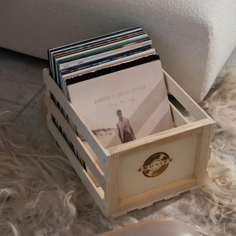 - Caisse de rangement en bois pour disques vinyle