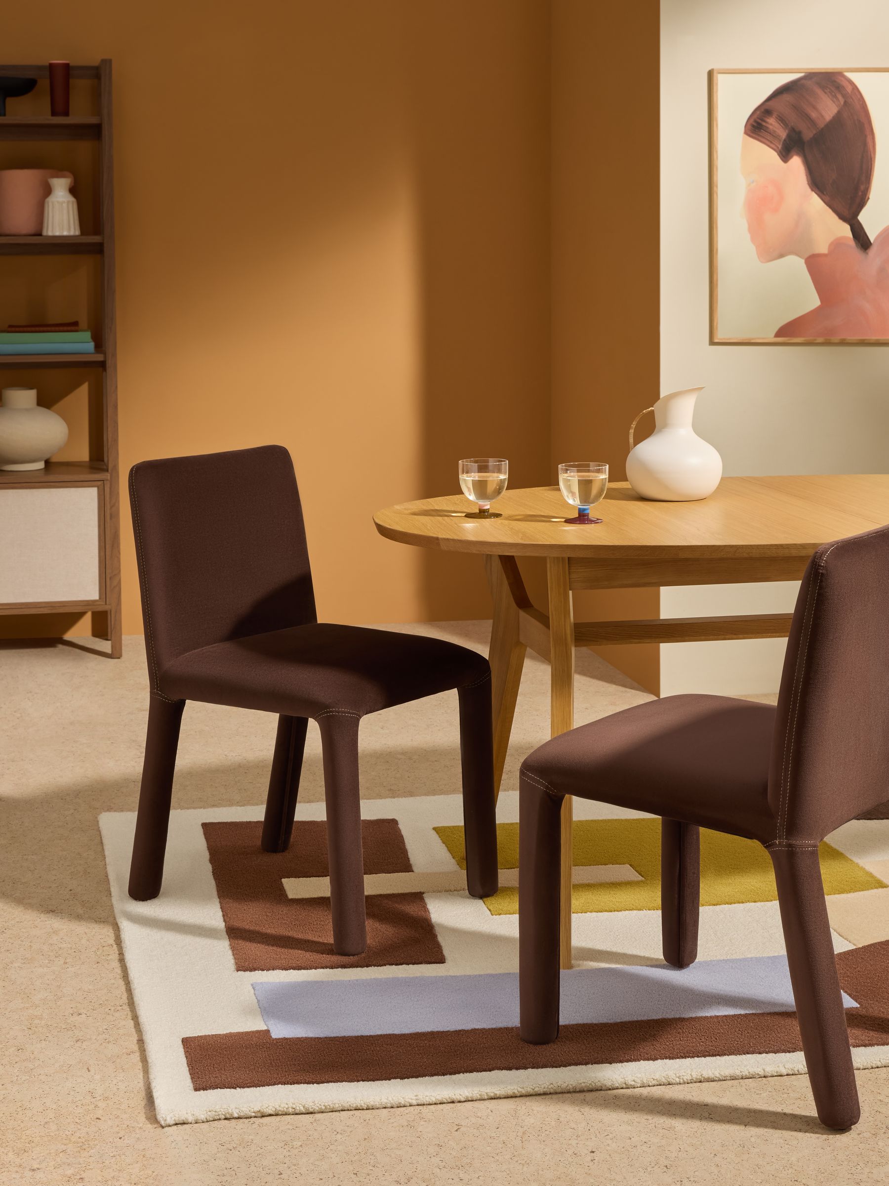 Set of 2 Lyric Dining Chairs in Chocolate Brown Velvet