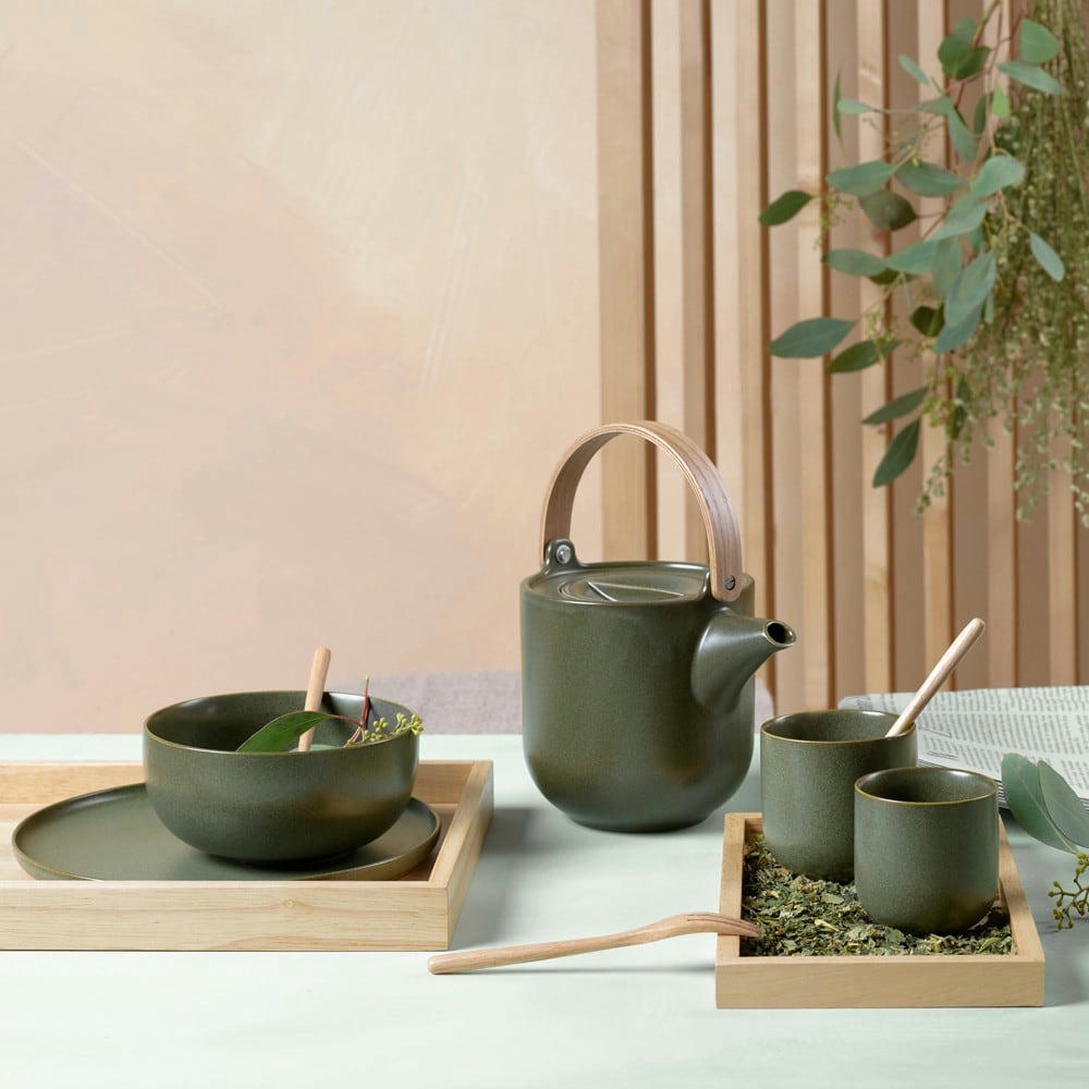 COPPA NORI - Théière Coppa Nori en poreclaine et bois 0,6L