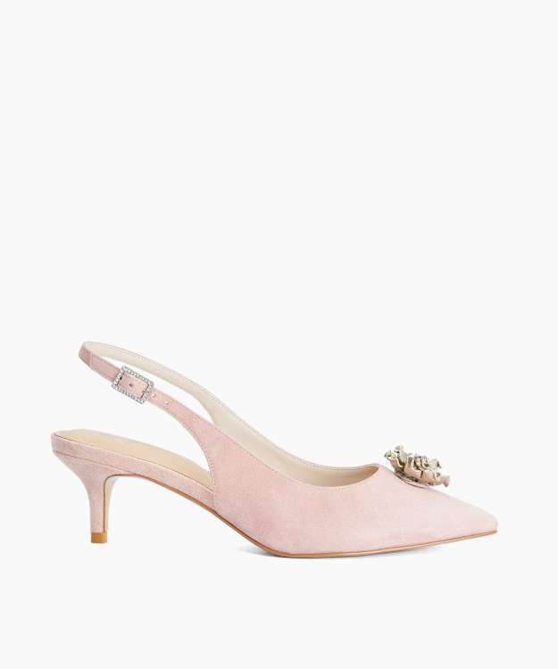 Camellias Pink - Boucle Sling-back Courts