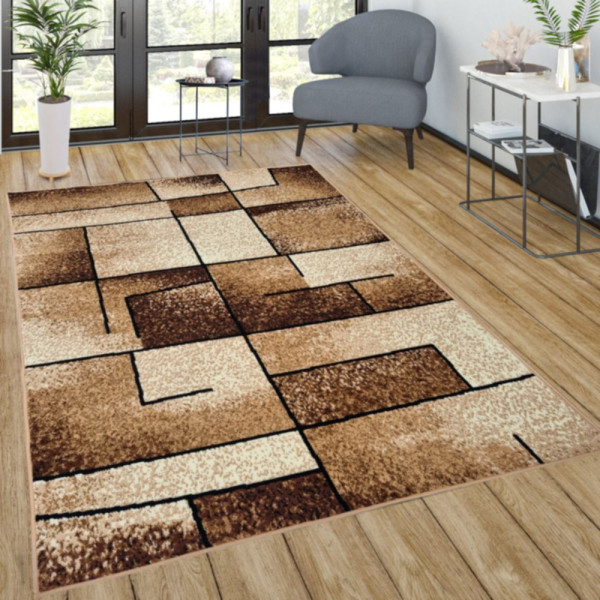 Dywan nowoczesny beżowy do salonu pokoju 015 - 70x130 cm - modny solidny
