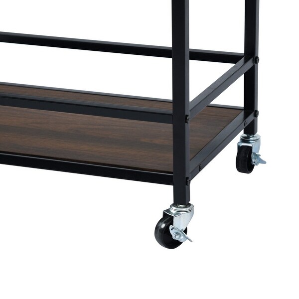 Kitchen Rolling Cart with Storage/Bar Serving Tray