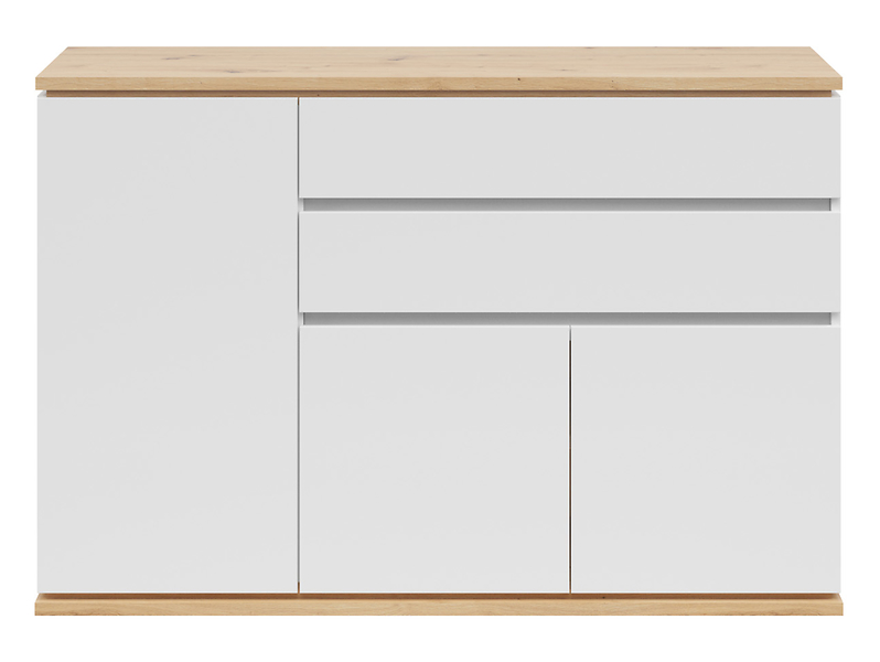 Komoda Yamael 139 cm z 3 drzwiami i 2 szufladami biała