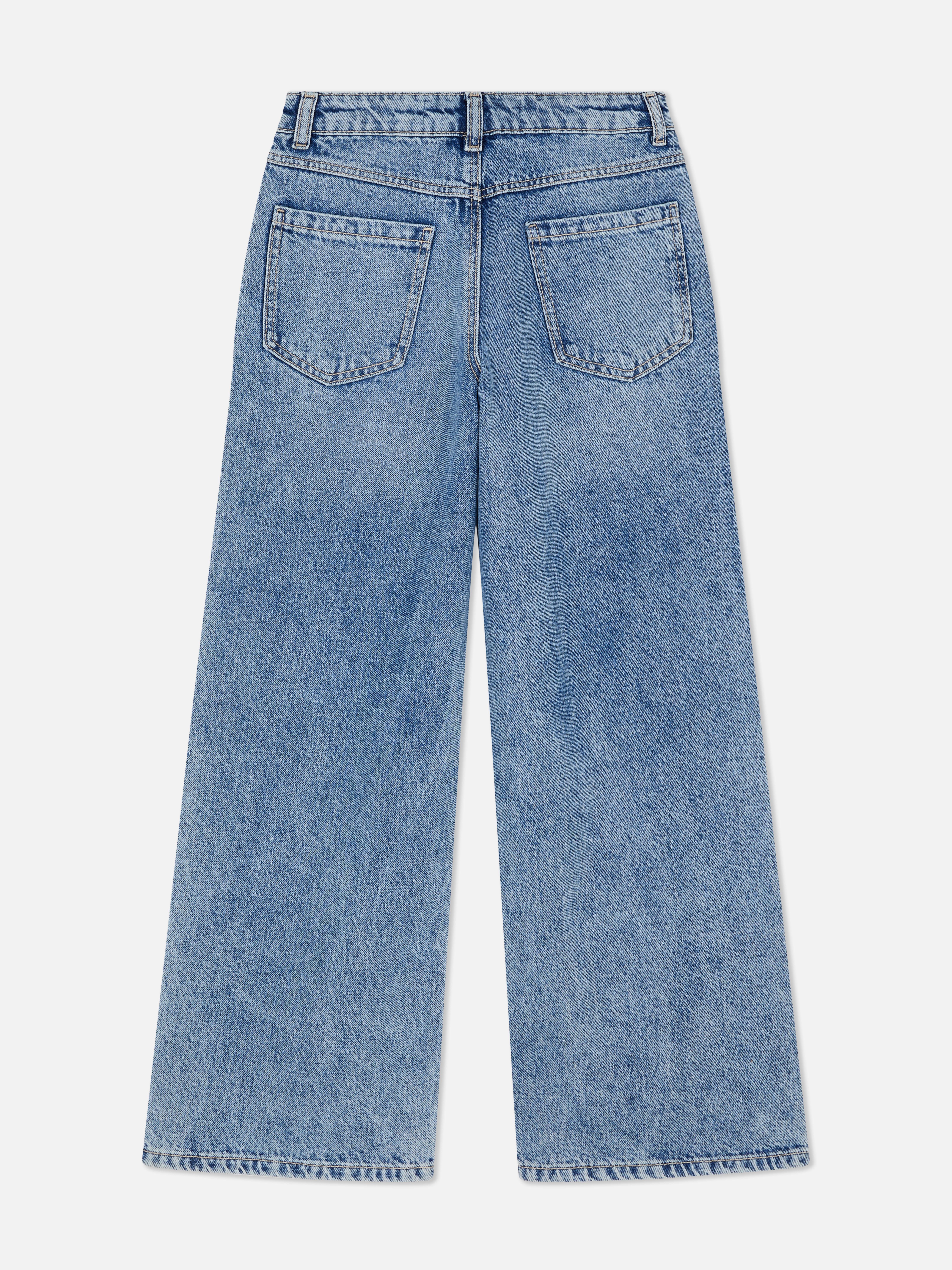 7-15yrs | Rhinestone Wide Leg Jeans