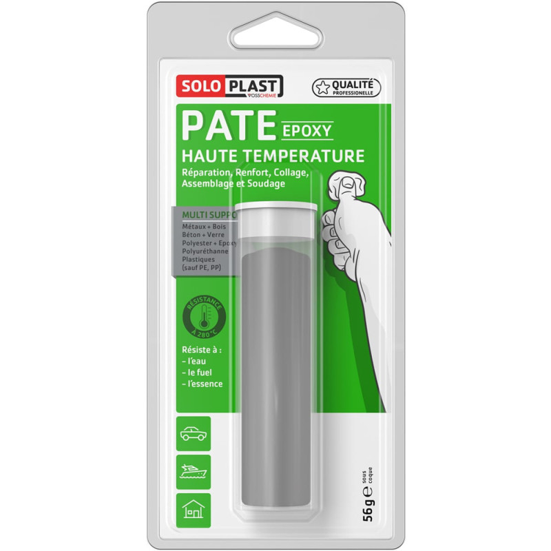 Pâte epoxy haute température grise 0,057 kg SOLOPLAST