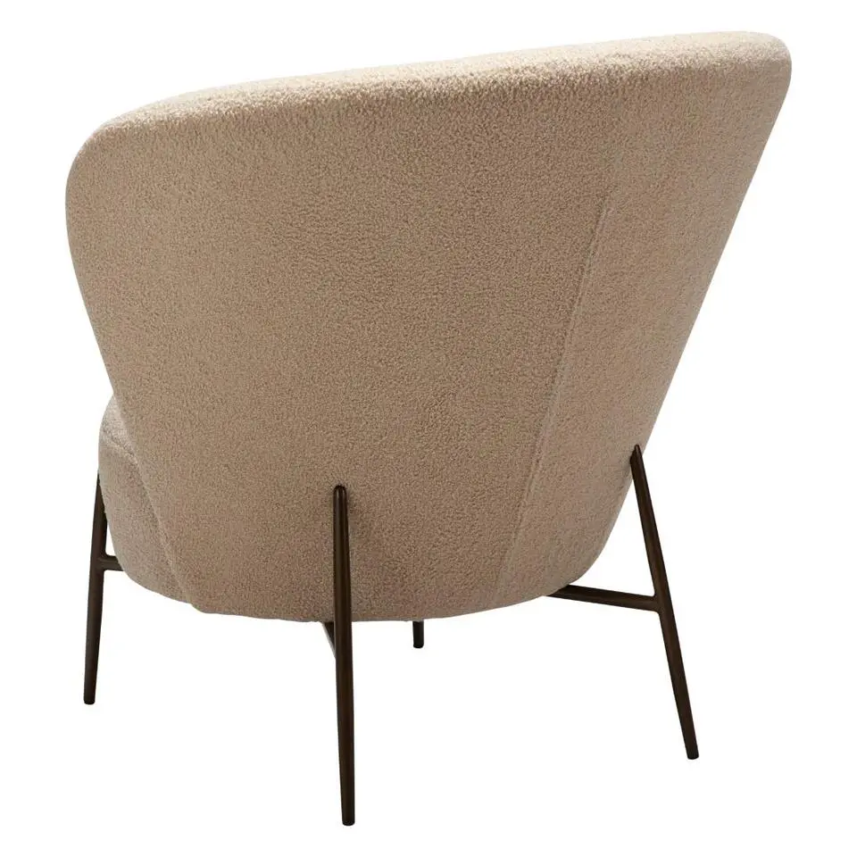 Hioshop Orbit Dan-Form fauteuil boucl&eacute; offwhite