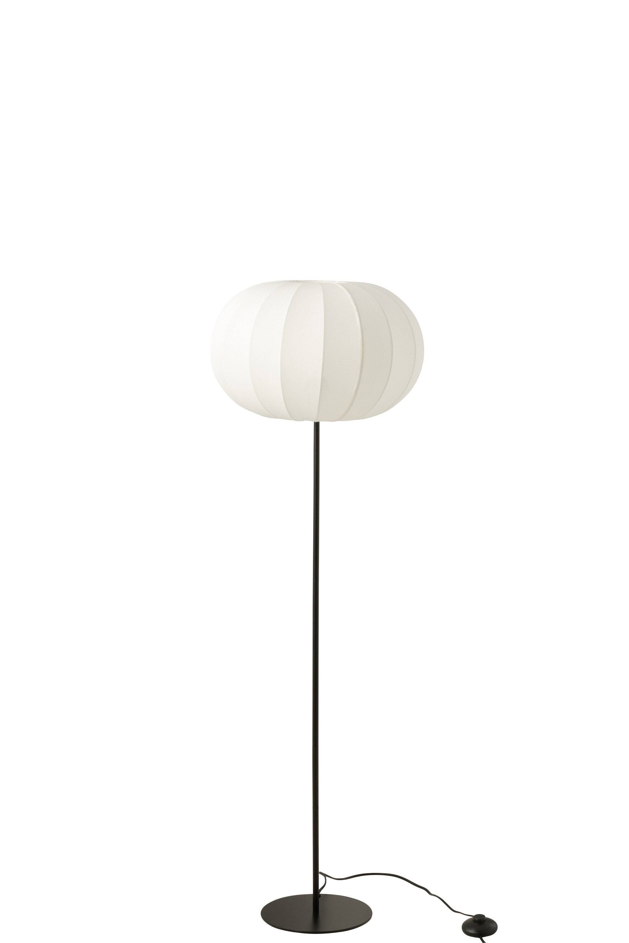 J-Line vloerlamp Lantaarn - metaal/textiel - wit - small