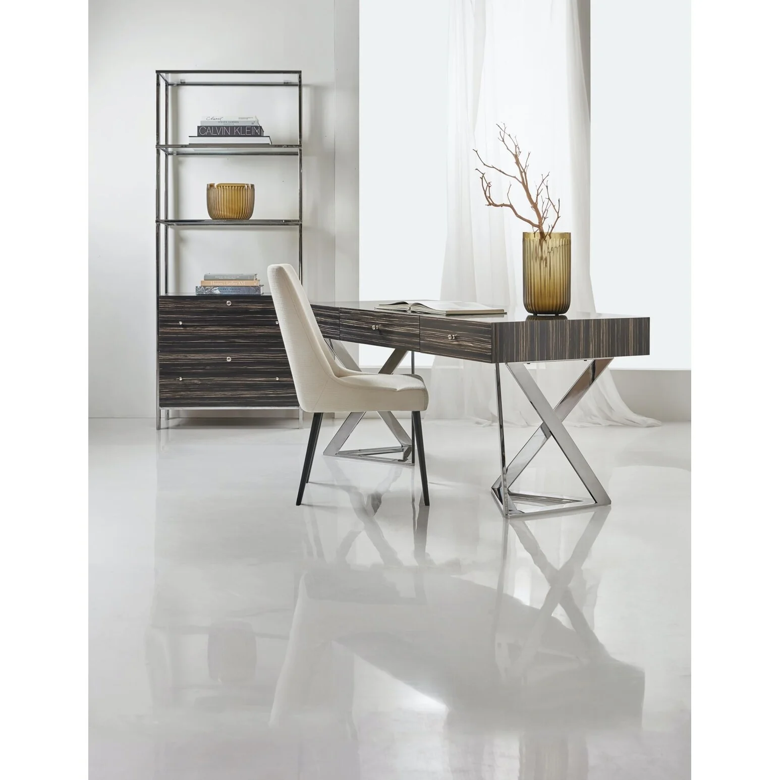 Hooker Furniture Melange Ford 68 Wide Modern Industrial Home Office