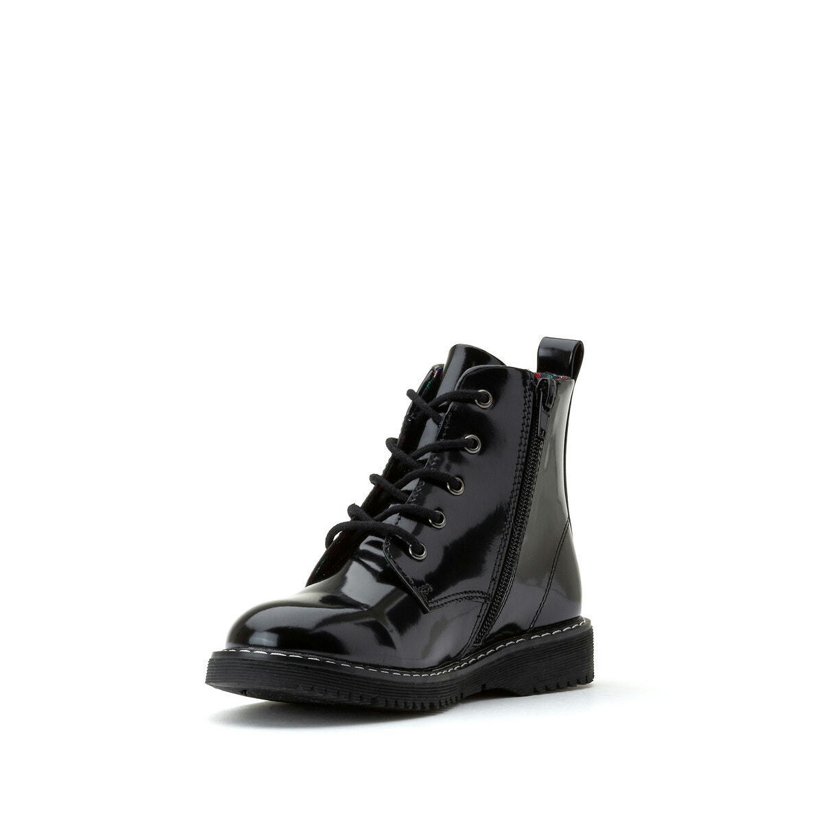 Bottines à lacets zippées