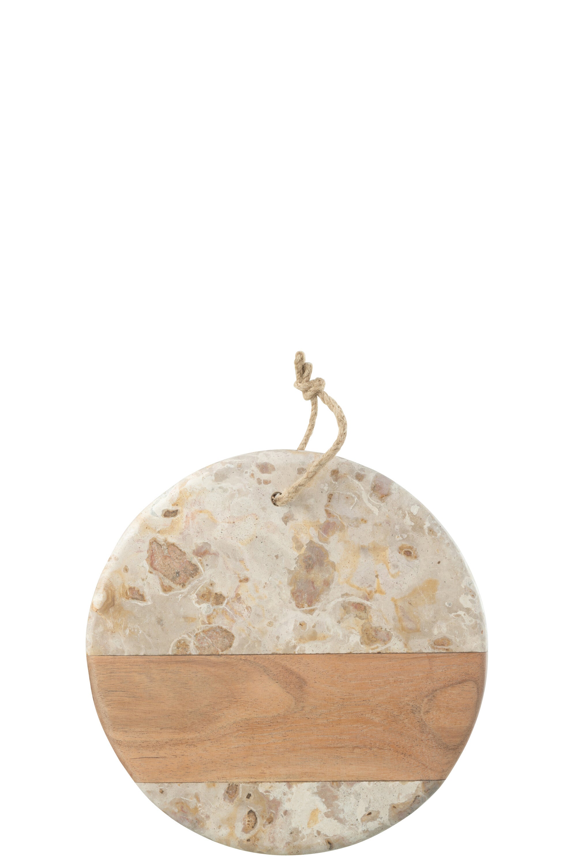 J-Line kaasplank Rond Marmer - steen - biege naturel