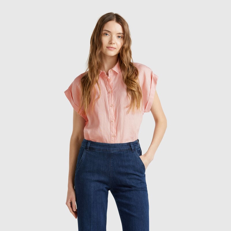 Regular fit shirt in pure linen