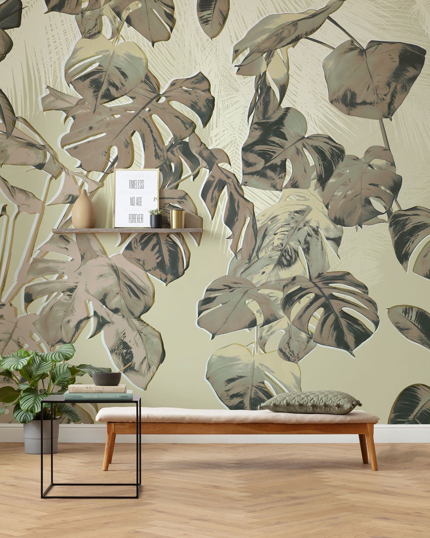Komar fotobehang palmbladeren beige - 350 x 250 cm - 611216