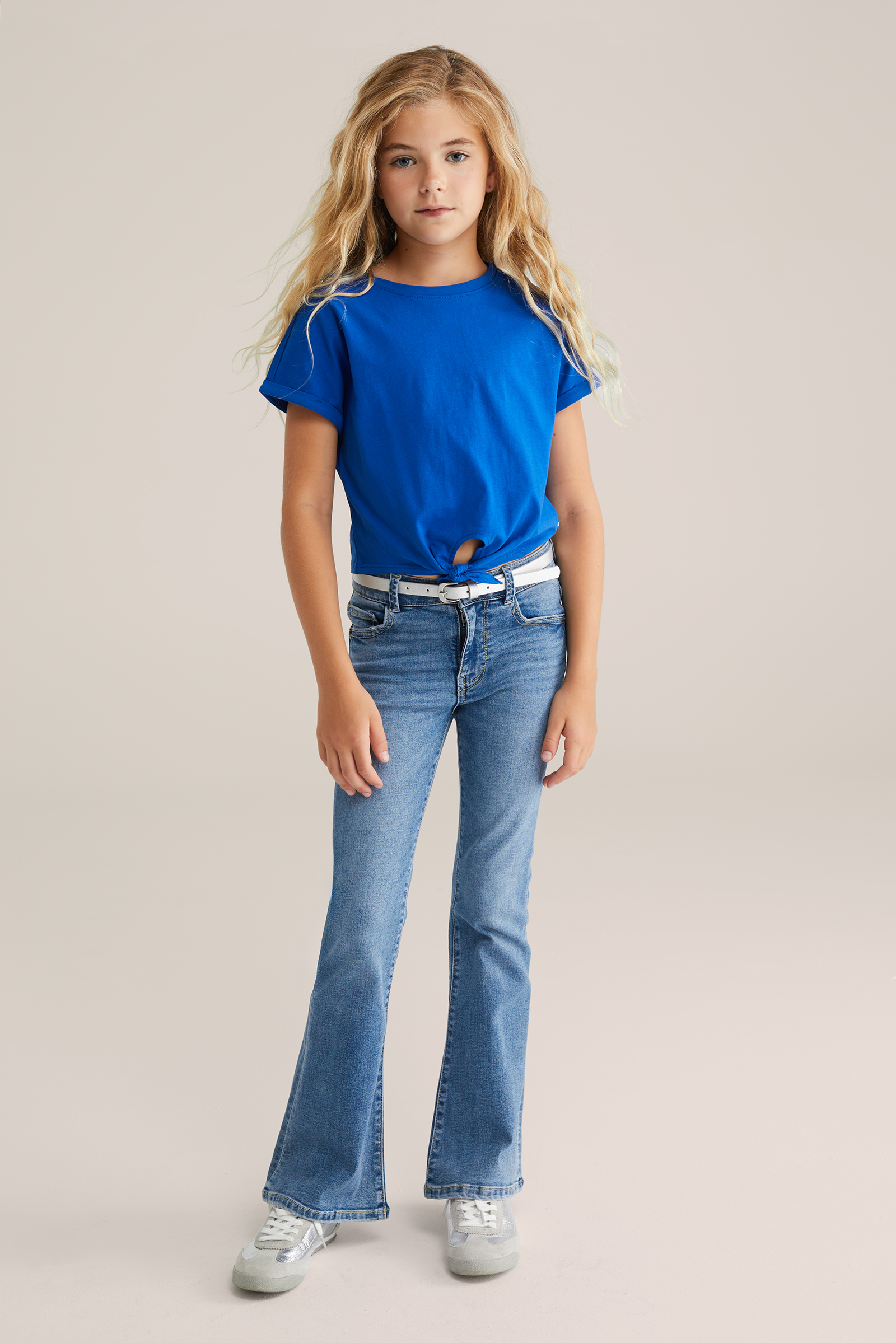 Meisjes T-shirt met knoopdetail