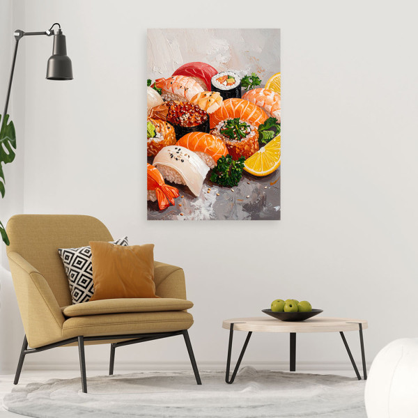 Feeby Obraz do kuchni baru restauracji, Kolorowe Sushi 40x60