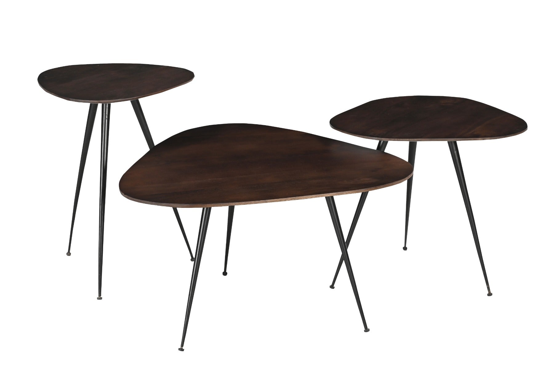 Brix salontafel Loua Brown - set van 3 - mangohout