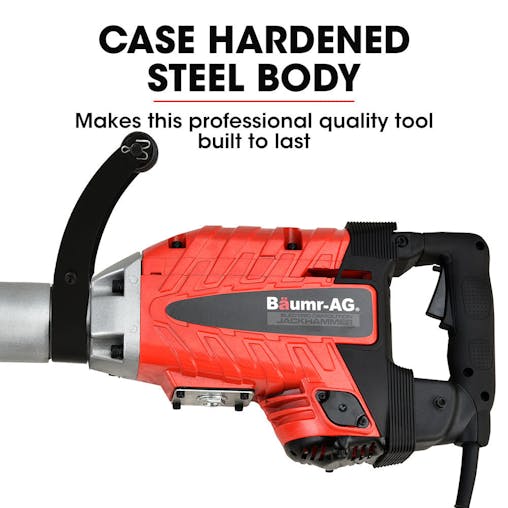 NNEMB 2400W Pro-Grade Electric Demolition Jackhammer-with 3 Bonus Chisels-Carry Case