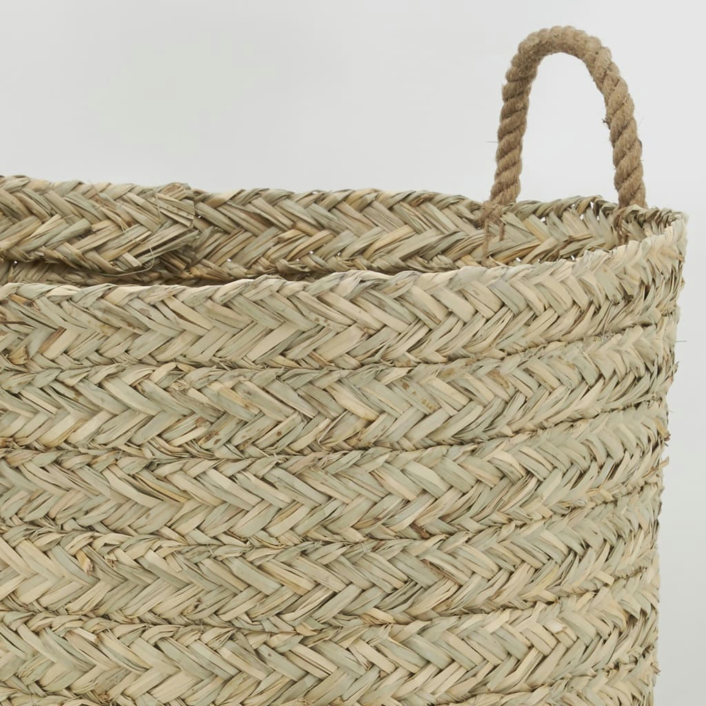 - Corbeille à linge haute en jonc tressé