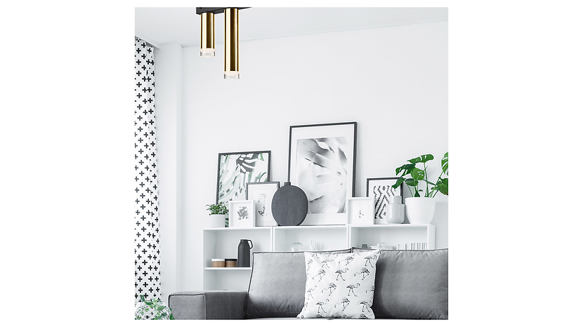 Lampa sufitowa Diego 2-punktowa stalowa czarno-złota