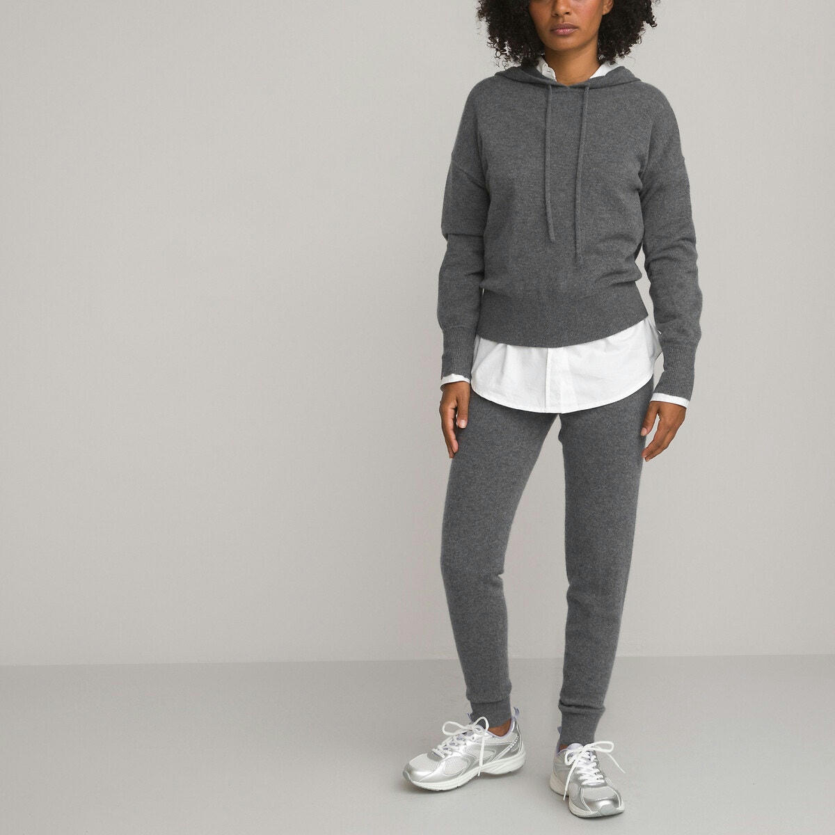 Pantalon jogger, en cachemire et laine
