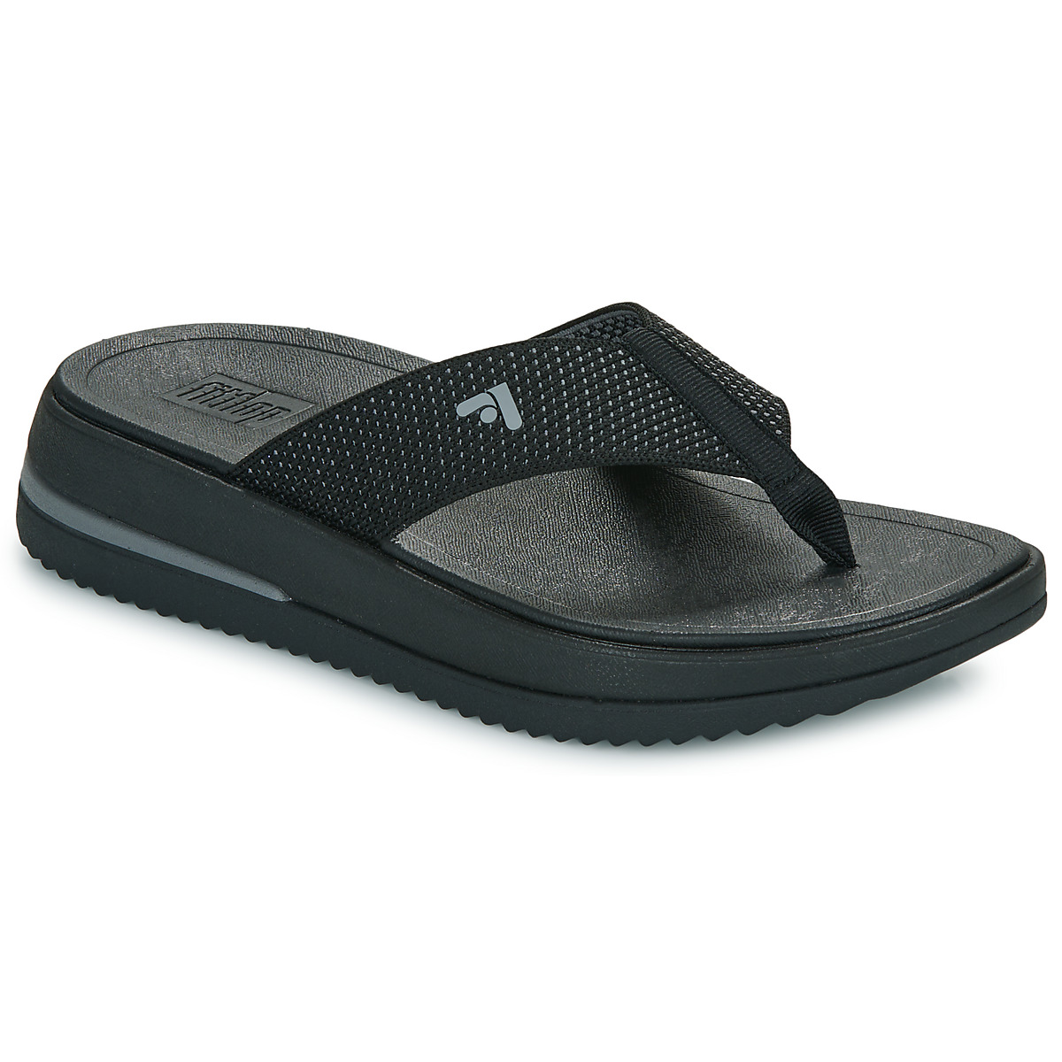 FitFlop - Surff Two-Tone Webbing Toe-Post Sandals - Black