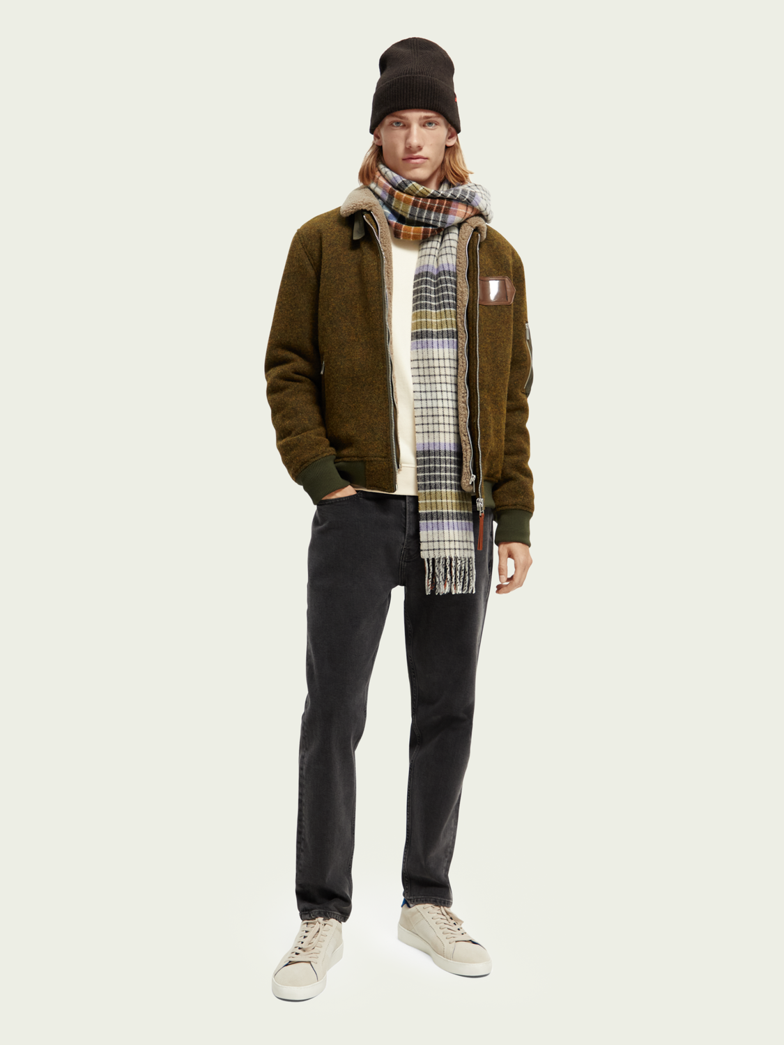 Wool-Blended Bomber Jacket