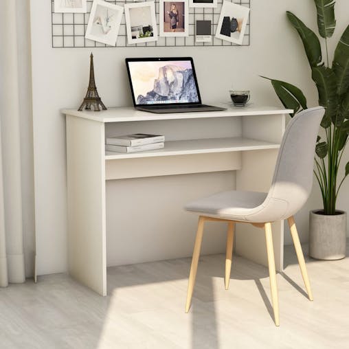 NNEVL Desk White 90x50x74 cm Chipboard