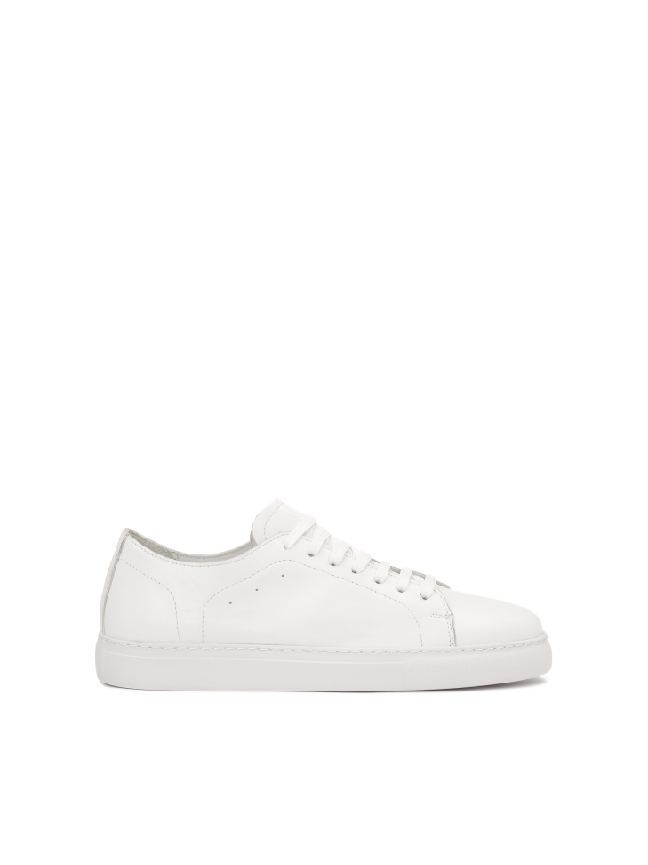 Lace-up white men's sneakers