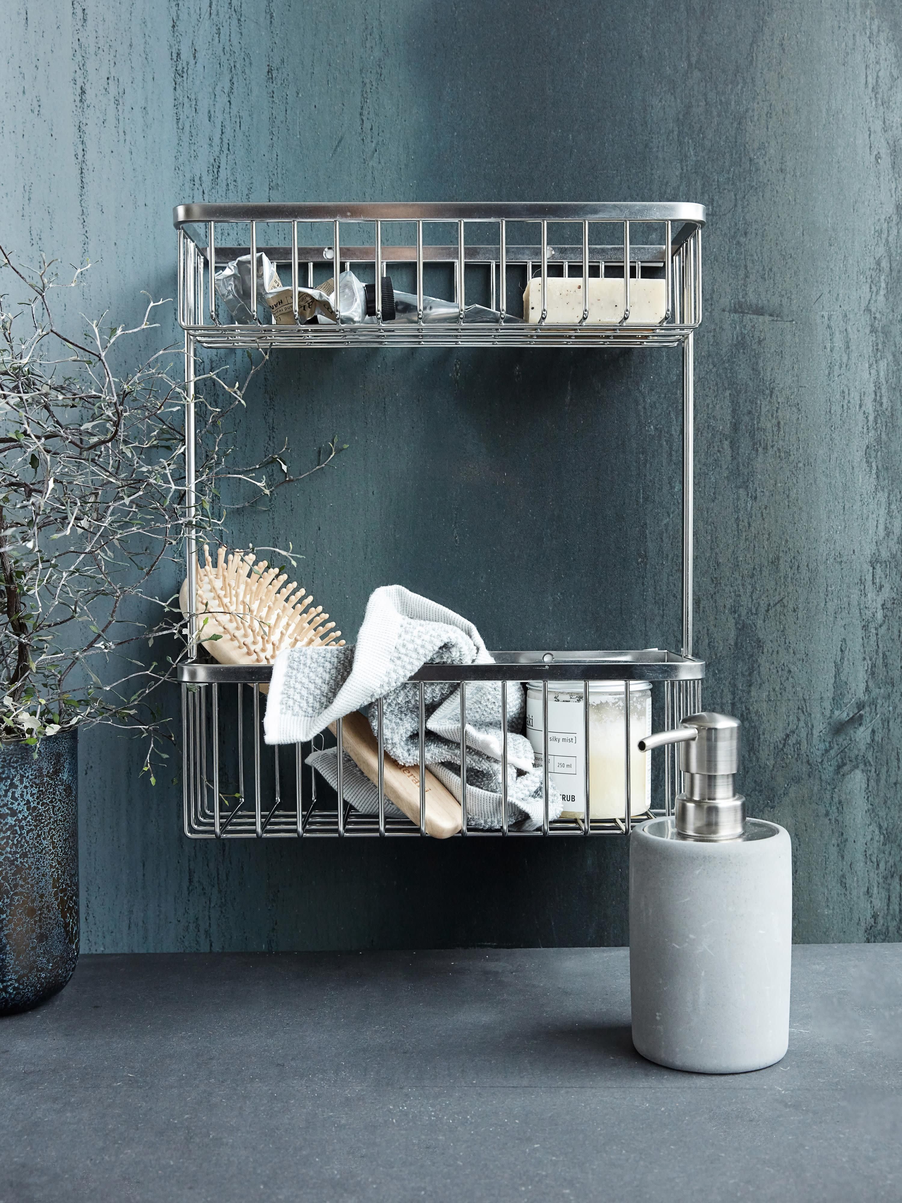 Wand-Badregal Bath aus Edelstahl