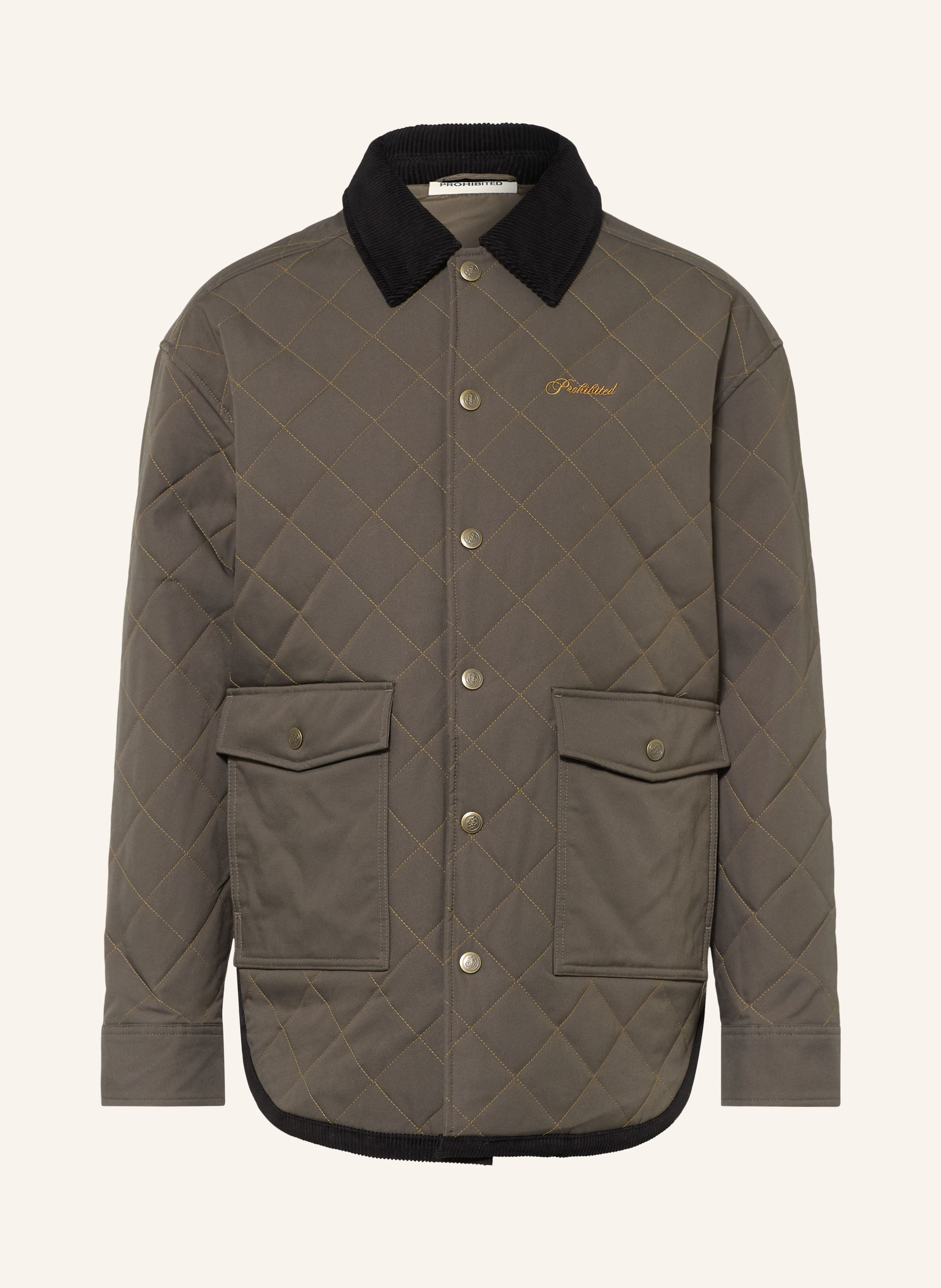 PROHIBITED Steppjacke im Materialmix