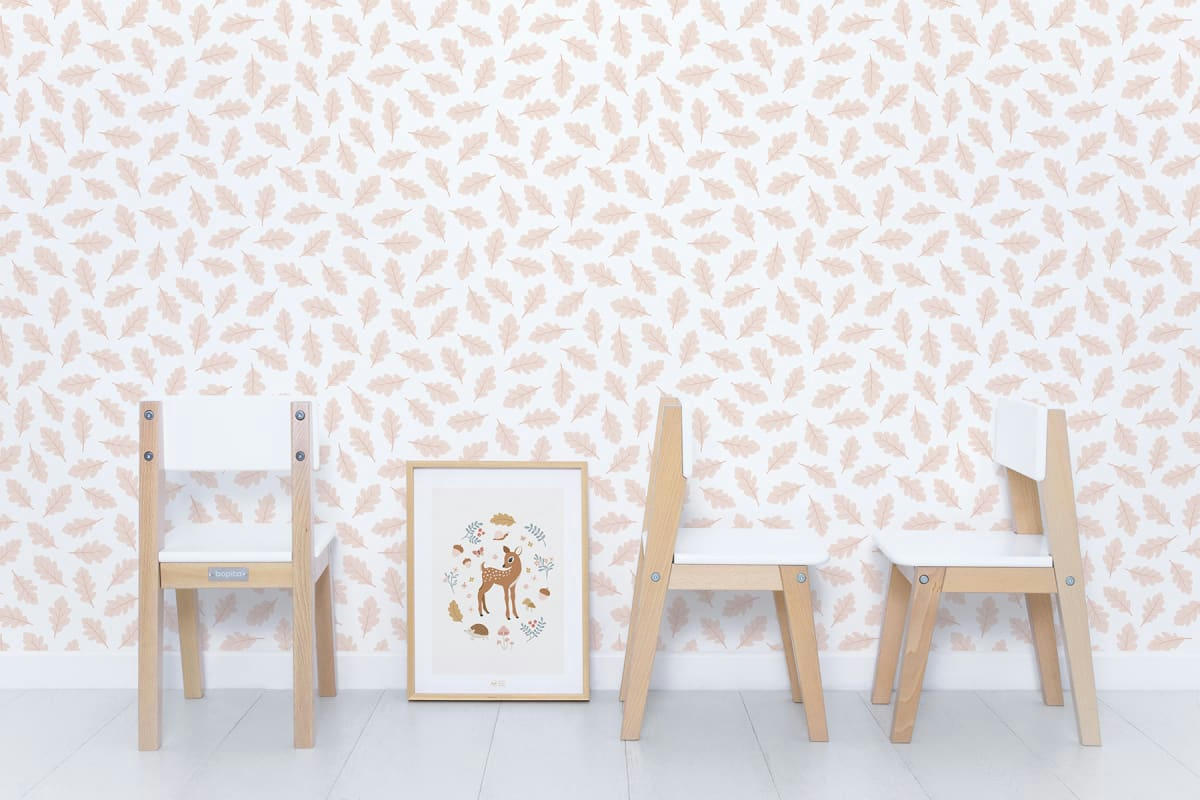 JORO - Papier peint oak leaves jaune