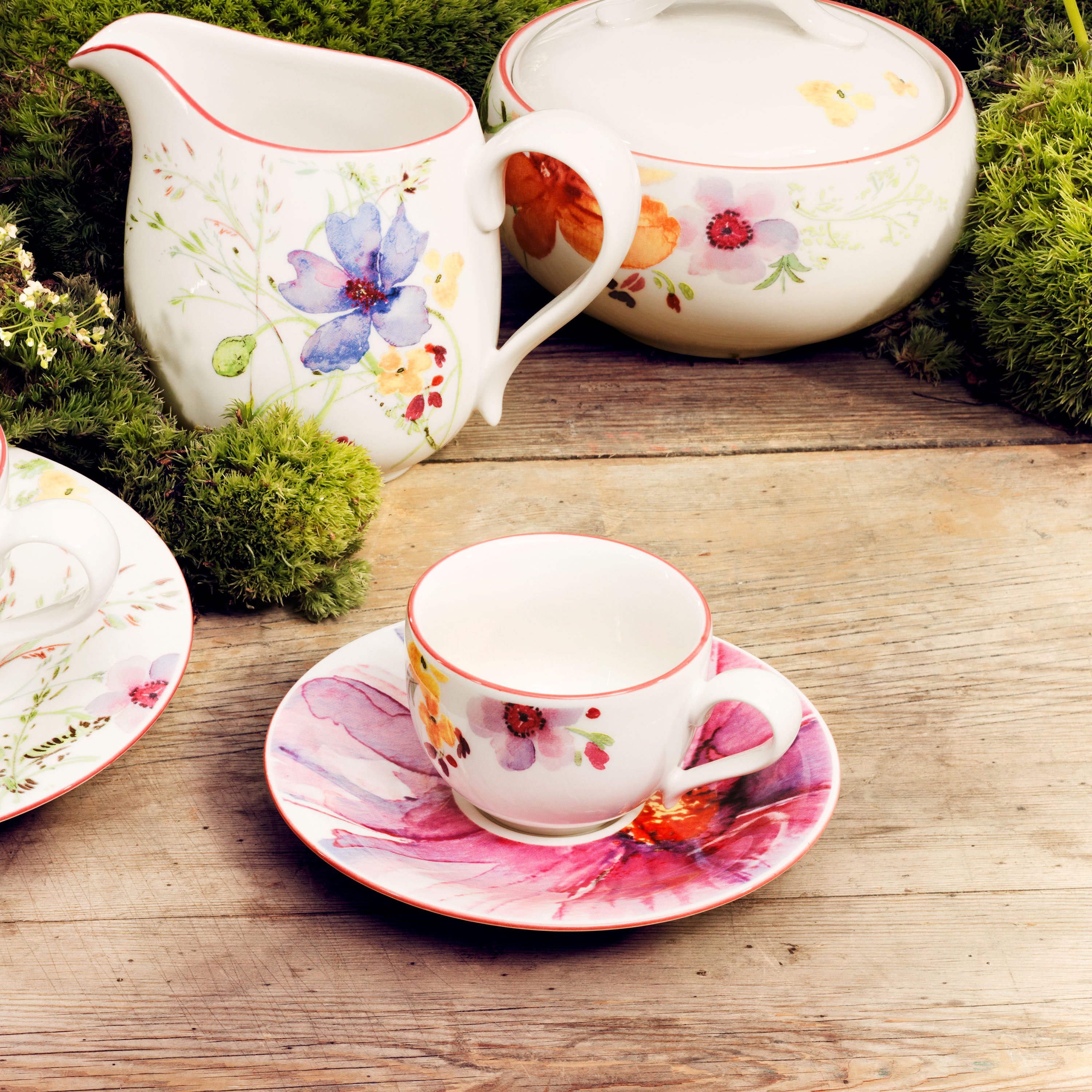Mariefleur Espresso cup saucer - Multi-colored, 4.8'', Premium Porcelain