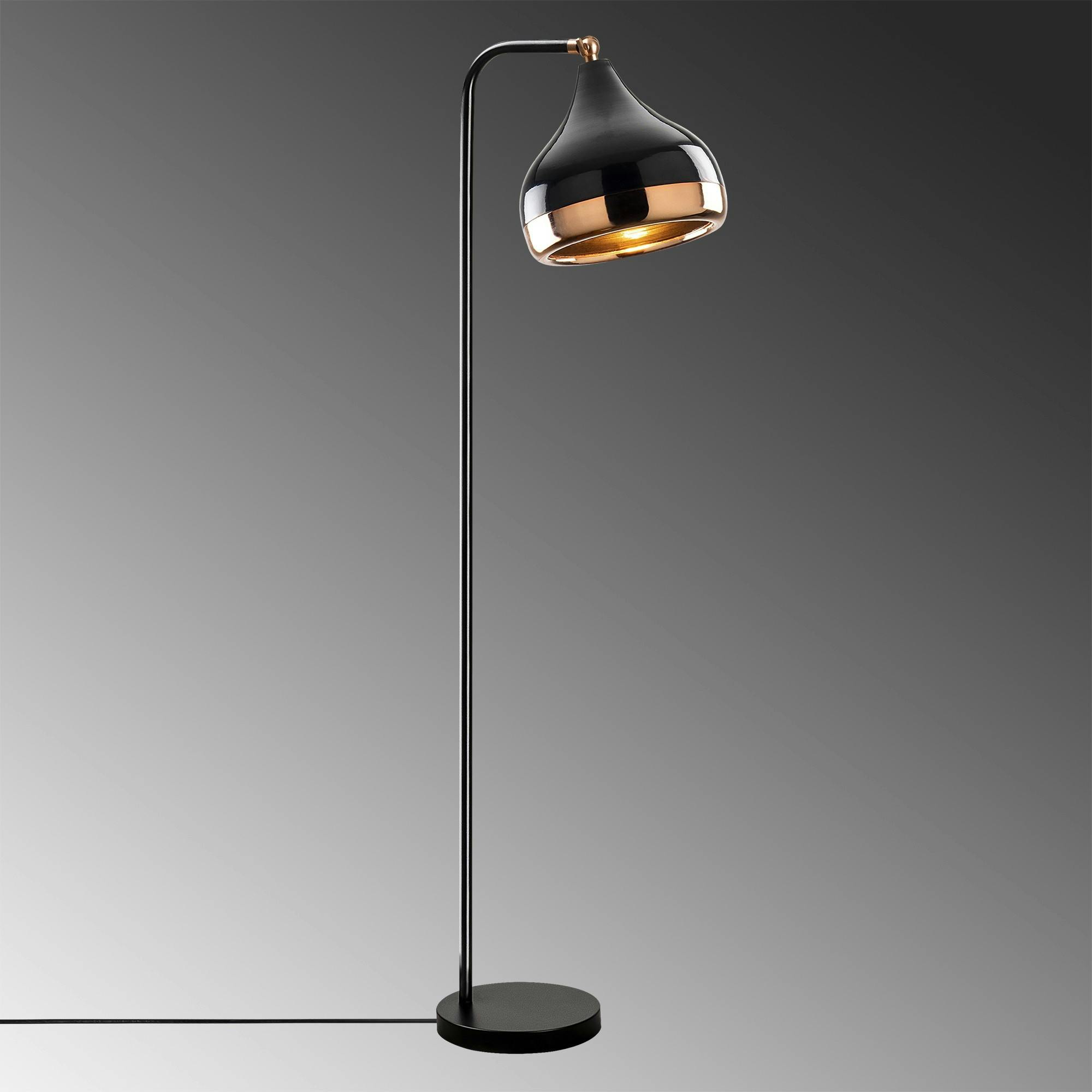 Lampadaire design noir et doré à tête orientable SILE