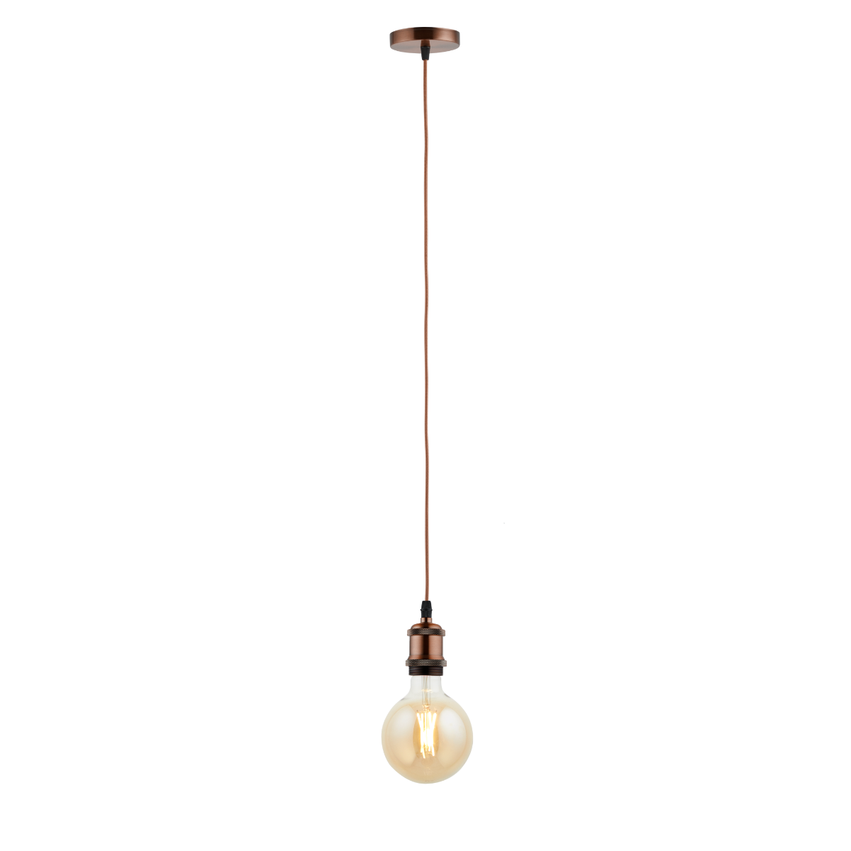 Lighto | Pendel Koper | Inclusief Lichtbron Goud | Vintage | 1.5m Snoer | Met Plafondkap