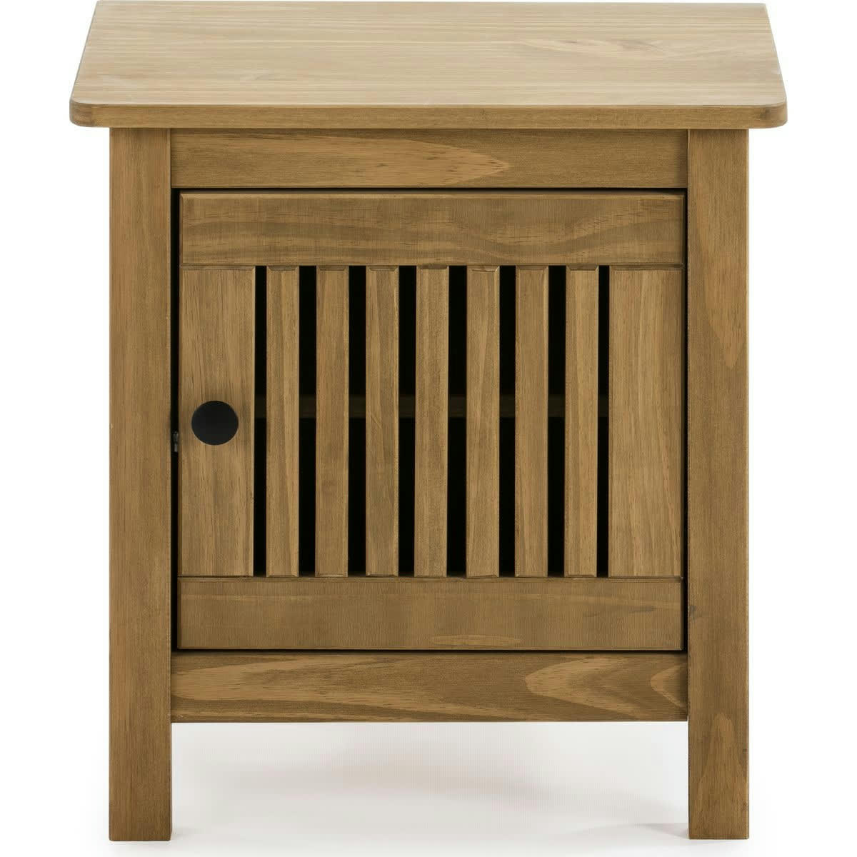 FABIA - Table de chevet 1 porte en pin massif couleur bois naturel