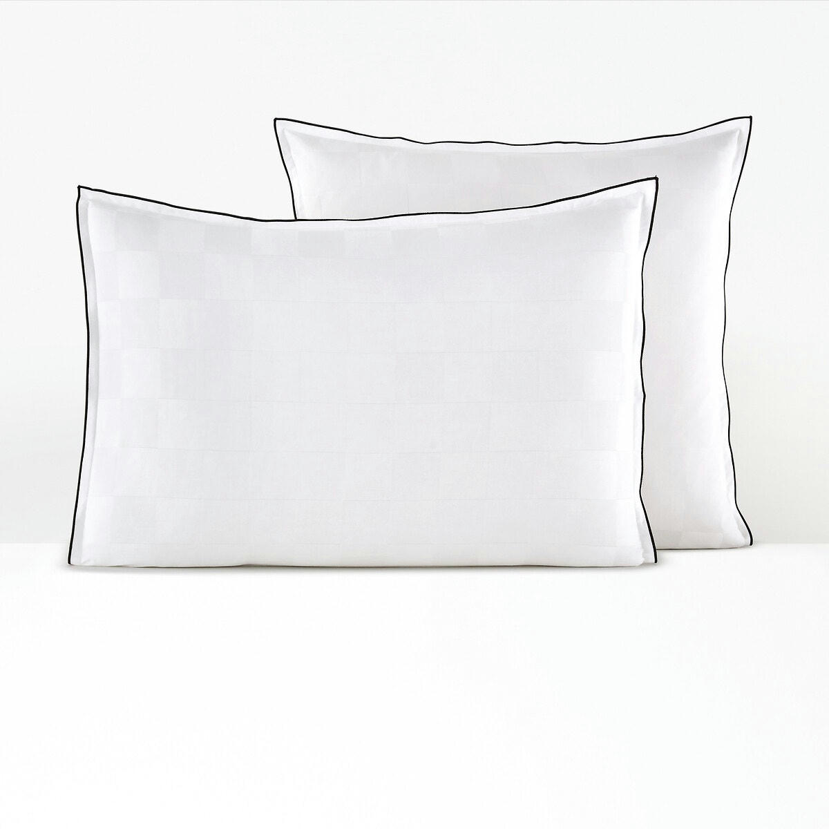 Taie d'oreiller satin de coton lavé, Victor damier