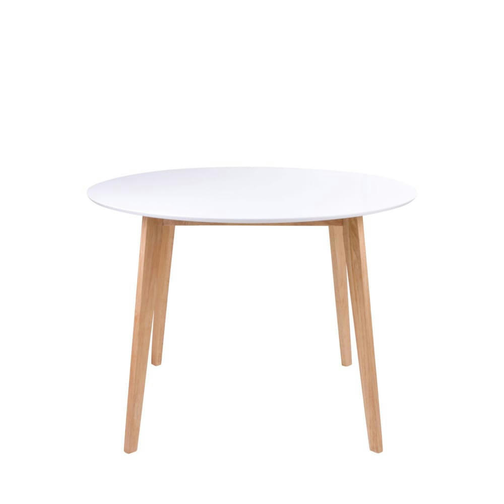 VOJENS - Table à manger en bois D105cm blanc