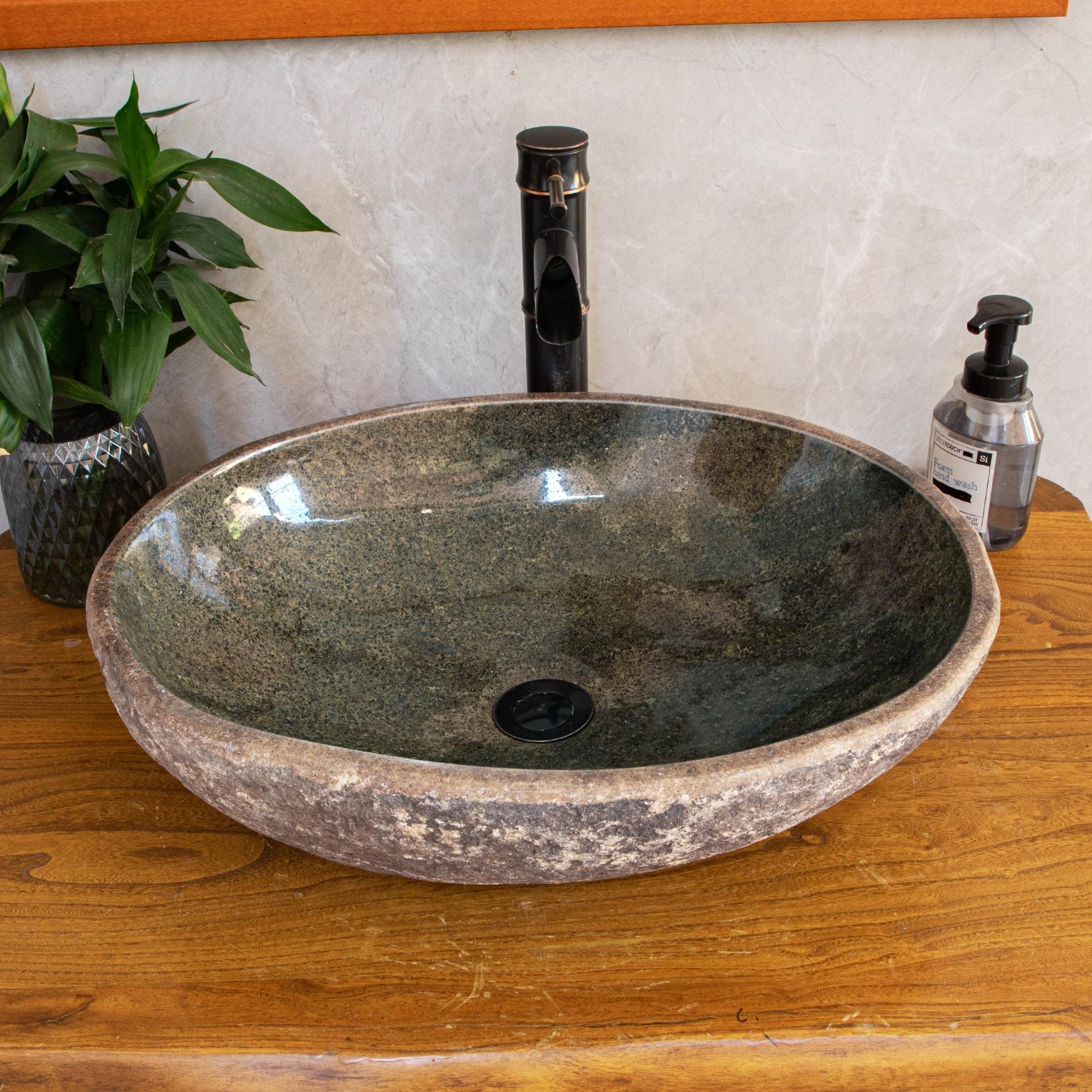 River Stone Sink, 15-19 Inch Medium, Stone Sink,Bathroom Sink, Vessel Sink ,Natural Stone Sink, Granite Sink, Rock Sink,Rustic Sink