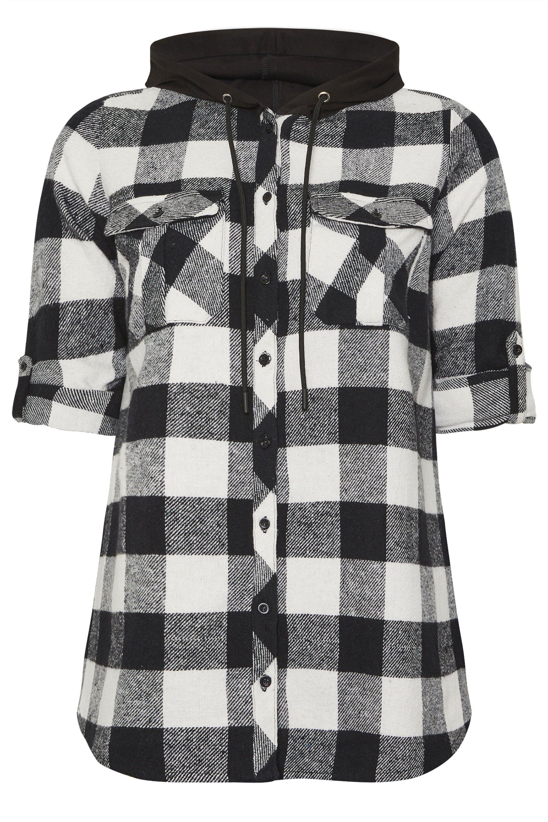 Yours Hooded Check Shirt