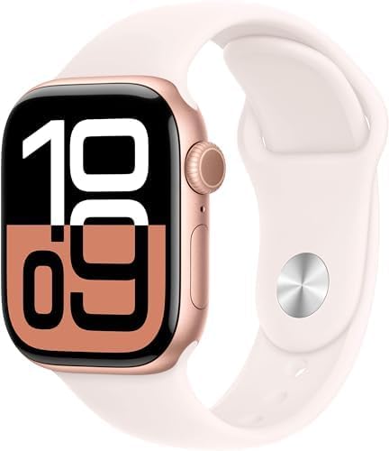 Apple Watch Series 10 [GPS  42mm] - Rose Gold Aluminum Case with Light Blush  M/L (Renewed Premium)