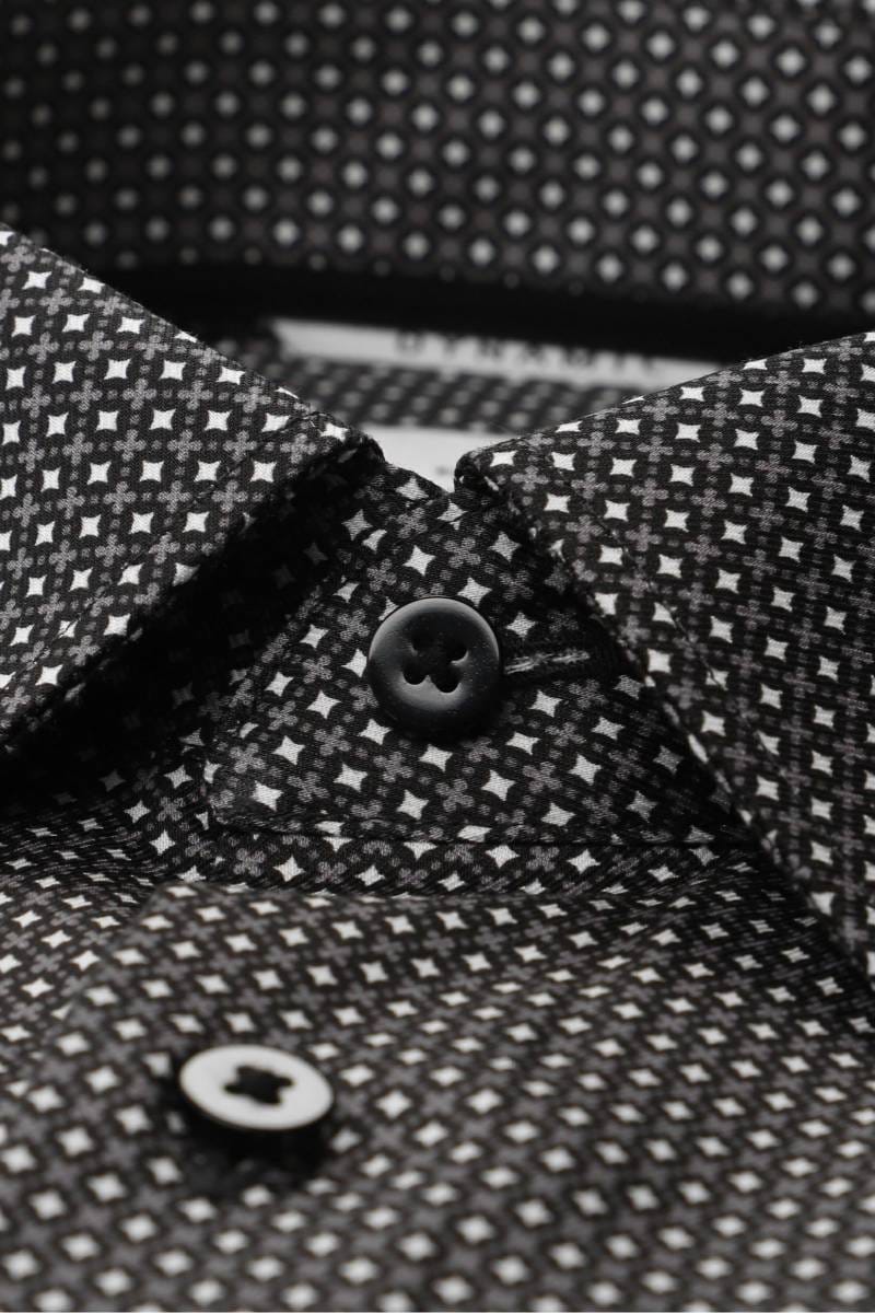ETERNA Dynamic Cotton Slim Fit Hemd anthrazit, Bedruckt