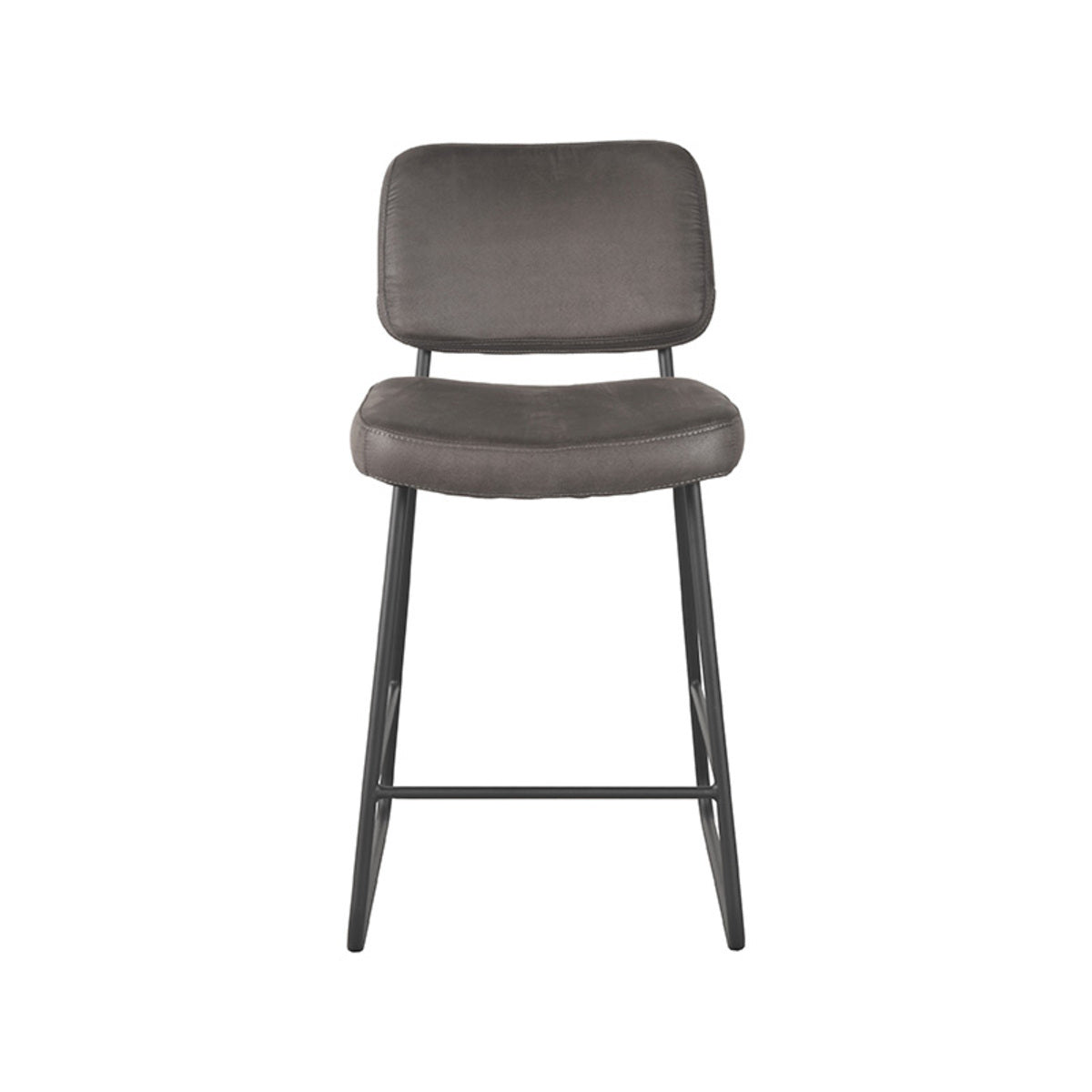 LABEL51 Barstoel Noah - Antraciet Micro Suède - Zithoogte 65cm - Set van 2
